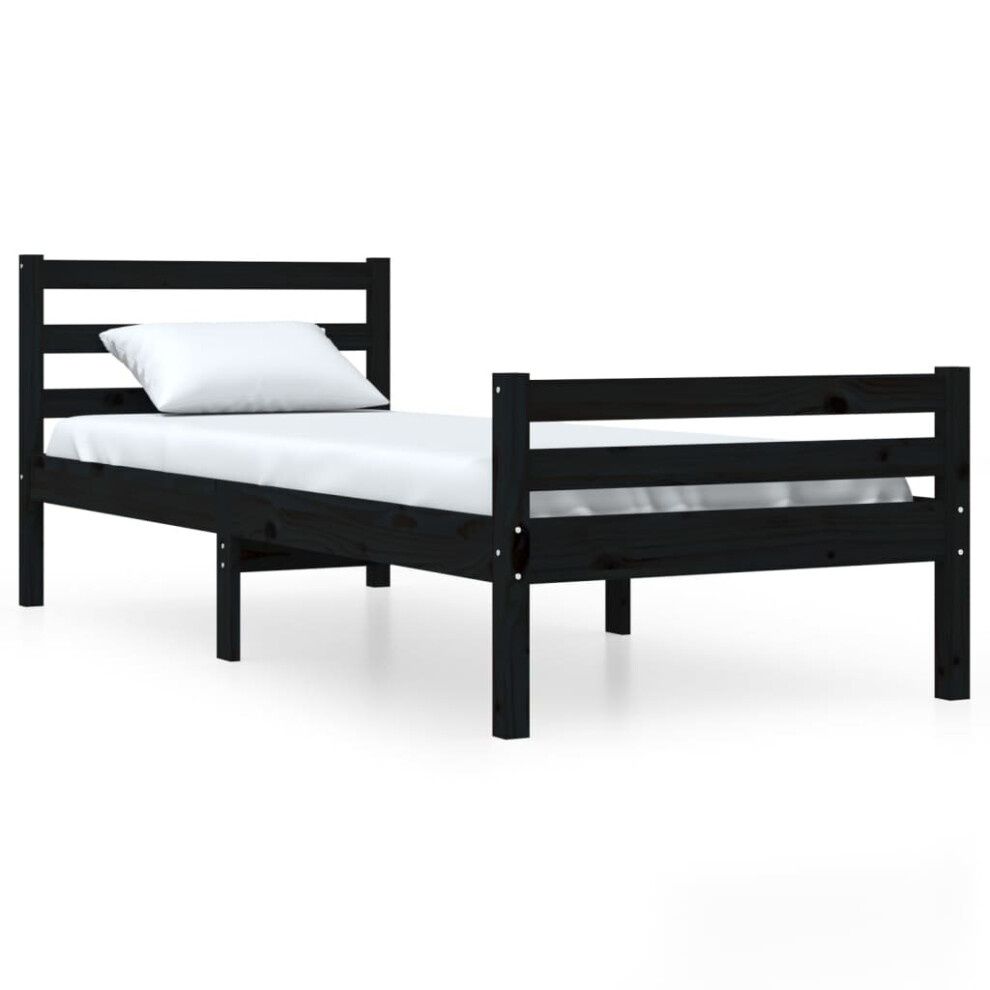 (black, 90 x 200 cm) vidaXL Solid Wood Bed Frame Bedroom Bedstead Bed Base Multi Colours/Sizes