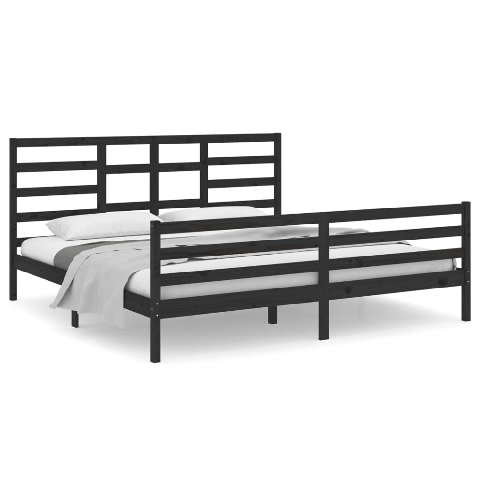 (black, 200 x 200 cm) vidaXL Solid Wood Bed Frame Bedroom Bedstead Bed Base Multi Colours/Sizes