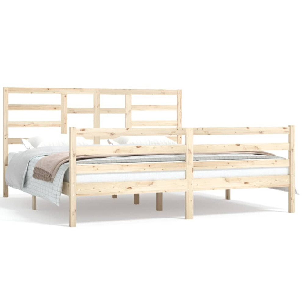 (brown, 180 x 200 cm) vidaXL Solid Wood Bed Frame Bedroom Bedstead Bed Base Multi Colours/Sizes