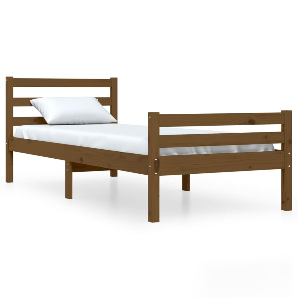 Vidaxl (Honey Brown, 75 X 190 Cm) Solid Wood Bed Frame Bedroom Bedstead Bed Base Multi Colours/Sizes