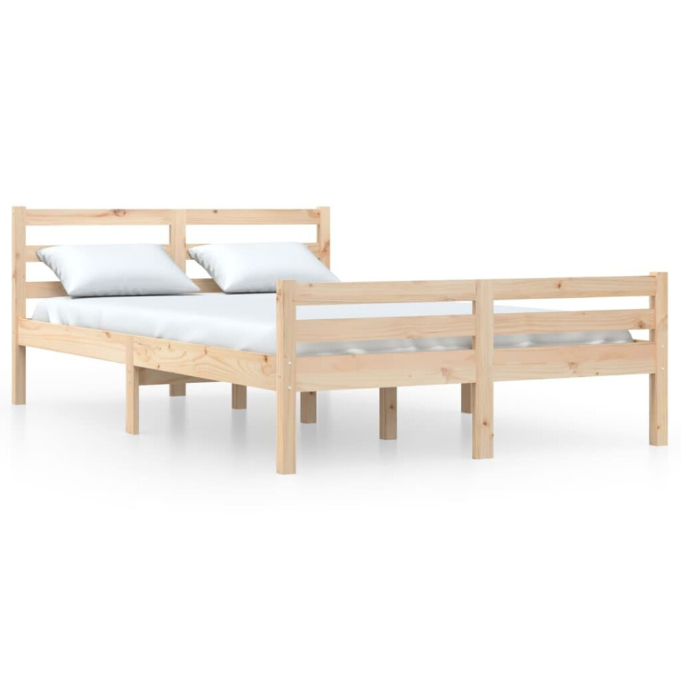 Vidaxl (Brown, 150 X 200 Cm) Solid Wood Bed Frame Bedroom Bedstead Bed Base Multi Colours/Sizes
