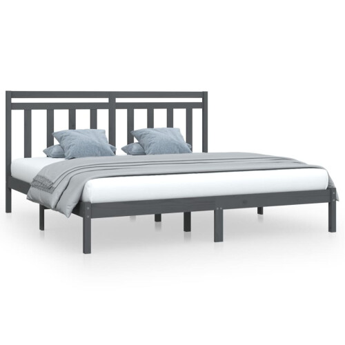 VidaXL (grey, 200 x 200 cm) vidaXL Solid Wood Bed Frame Bedroom Bedstead Bed Base Multi Colours/Sizes