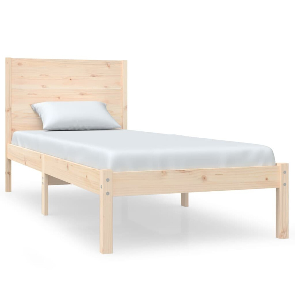 Vidaxl (Brown, 75 X 190 Cm) Bed Frame Bed Base Bedstead Bedroom Mattress Foundation Solid Wood Pine