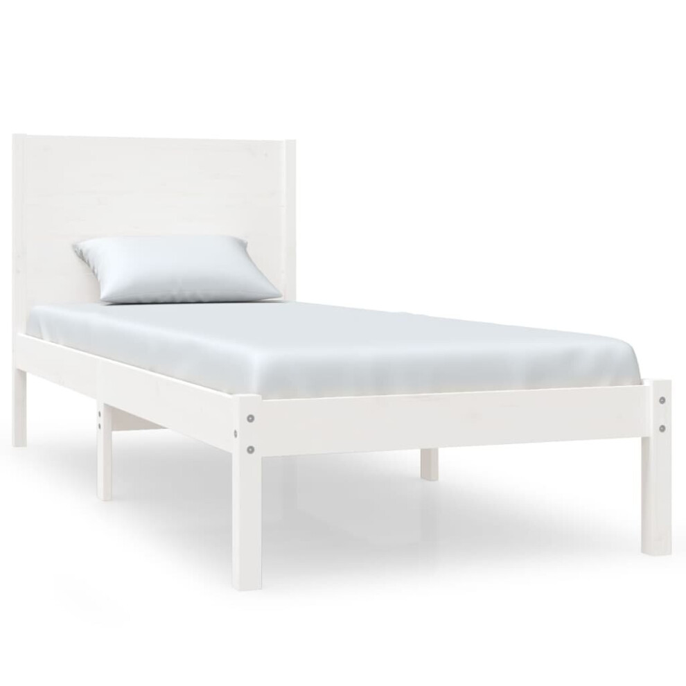 (white, 75 x 190 cm) vidaXL Solid Wood Pine Bed Frame Wooden Bedstead Bed Base Multi Colours/Sizes