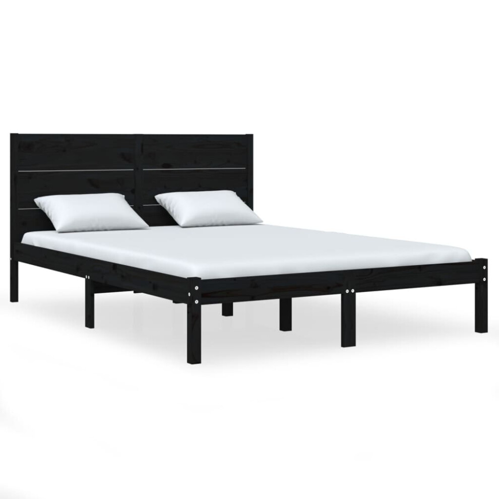 (black, 120 x 200 cm) vidaXL Solid Wood Pine Bed Frame Wooden Bedstead Bed Base Multi Colours/Sizes