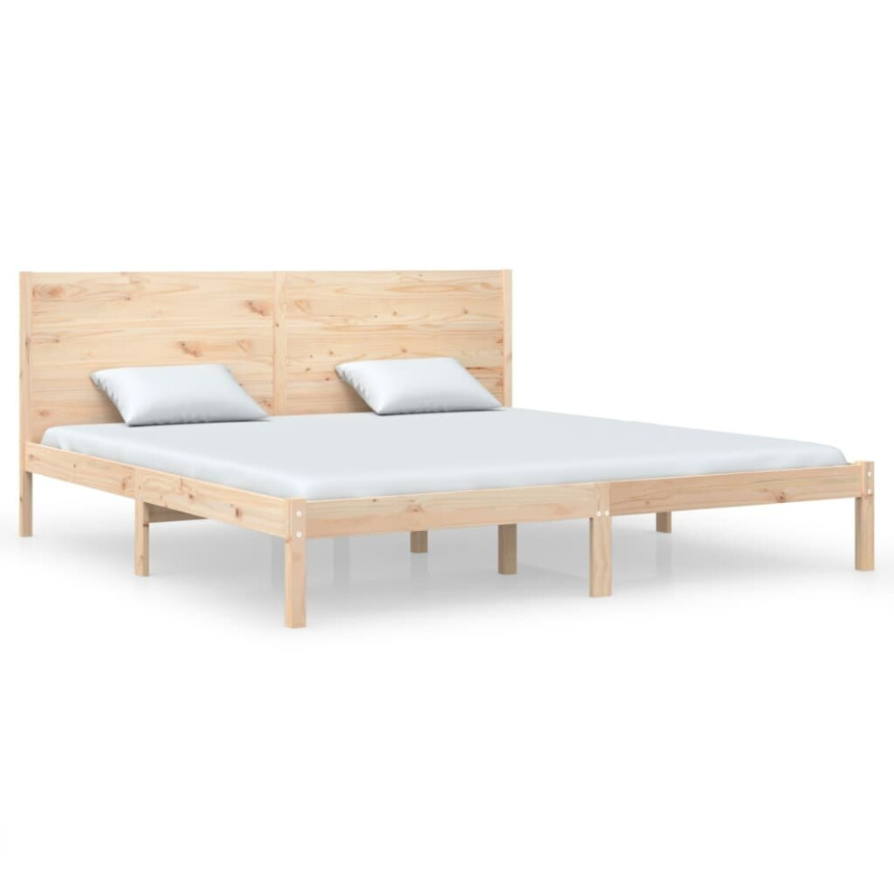 Vidaxl (Brown, 200 X 200 Cm) Bed Frame Bed Base Bedstead Bedroom Mattress Foundation Solid Wood Pine