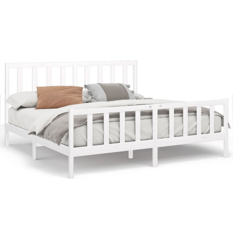 (white, 200 x 200 cm) vidaXL Solid Wood Pine Bed Frame Wooden Bedstead Bed Base Multi Colours/Sizes