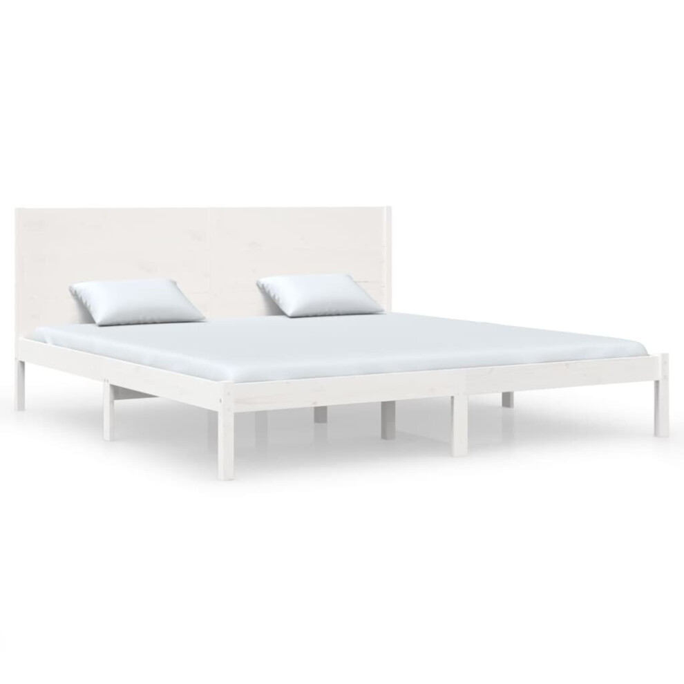 (white, 180 x 200 cm) vidaXL Solid Wood Pine Bed Frame Wooden Bedstead Bed Base Multi Colours/Sizes