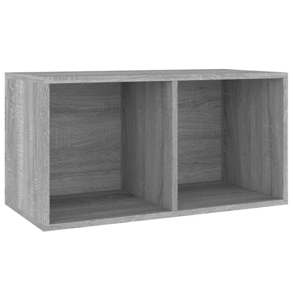 Vidaxl (Grey Sonoma) Vinyl Storage Box Recorder Collection Cabinet Cupboard Engineered Wood