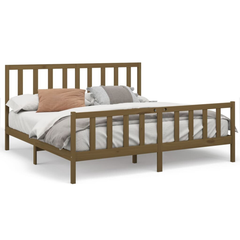 (honey brown, 200 x 200 cm) vidaXL Solid Wood Pine Bed Frame Wooden Bedstead Bed Base Multi Colours/Sizes