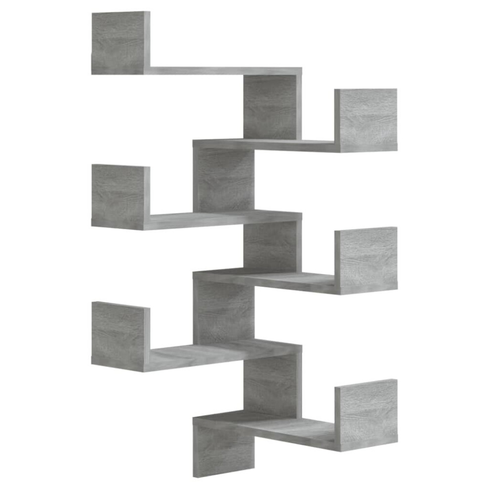 (grey sonoma, 2) vidaXL Wall Corner Shelf Wall Rack Wall-mounted Storage Shelf Engineered Wood