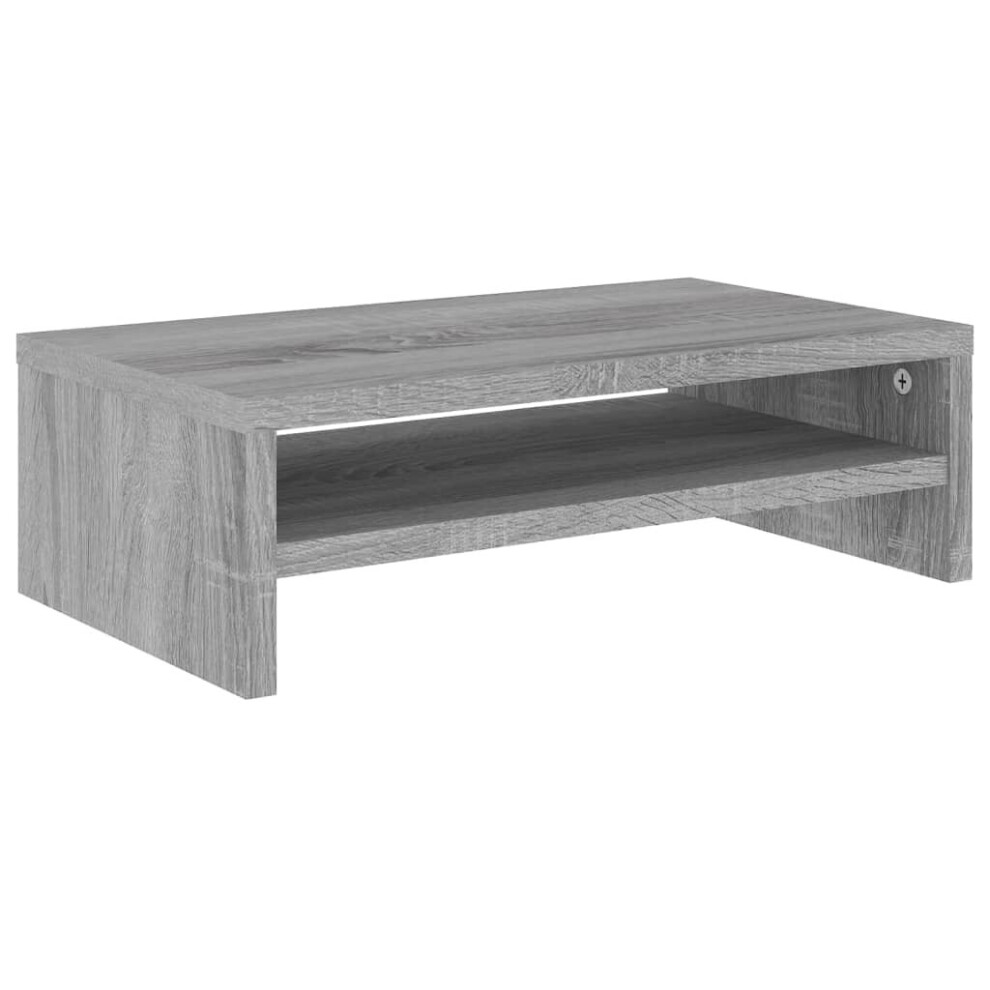 Vidaxl ( Sonoma) Monitor Stand With A Storage Shelf Chipboard Tv Stand Multi Colours Grey