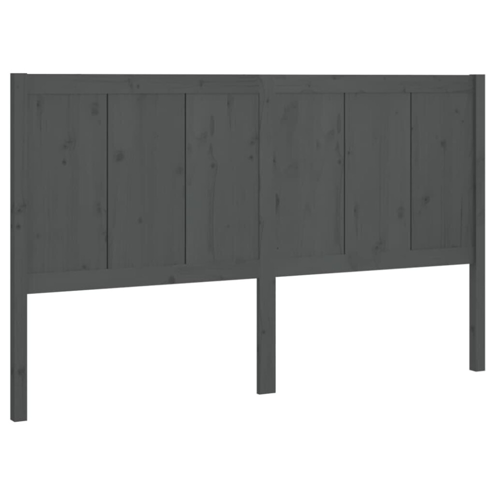 (grey, 125.5 x 4 x 100 cm) vidaXL Bed Headboard Home Bedroom Decorative Bed Header Panel Solid Wood Pine