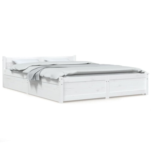 VidaXL (white, 150 x 200 cm) vidaXL Bed Frame with Drawers Bedroom Bedstead Bed Base Multi Colours/Sizes