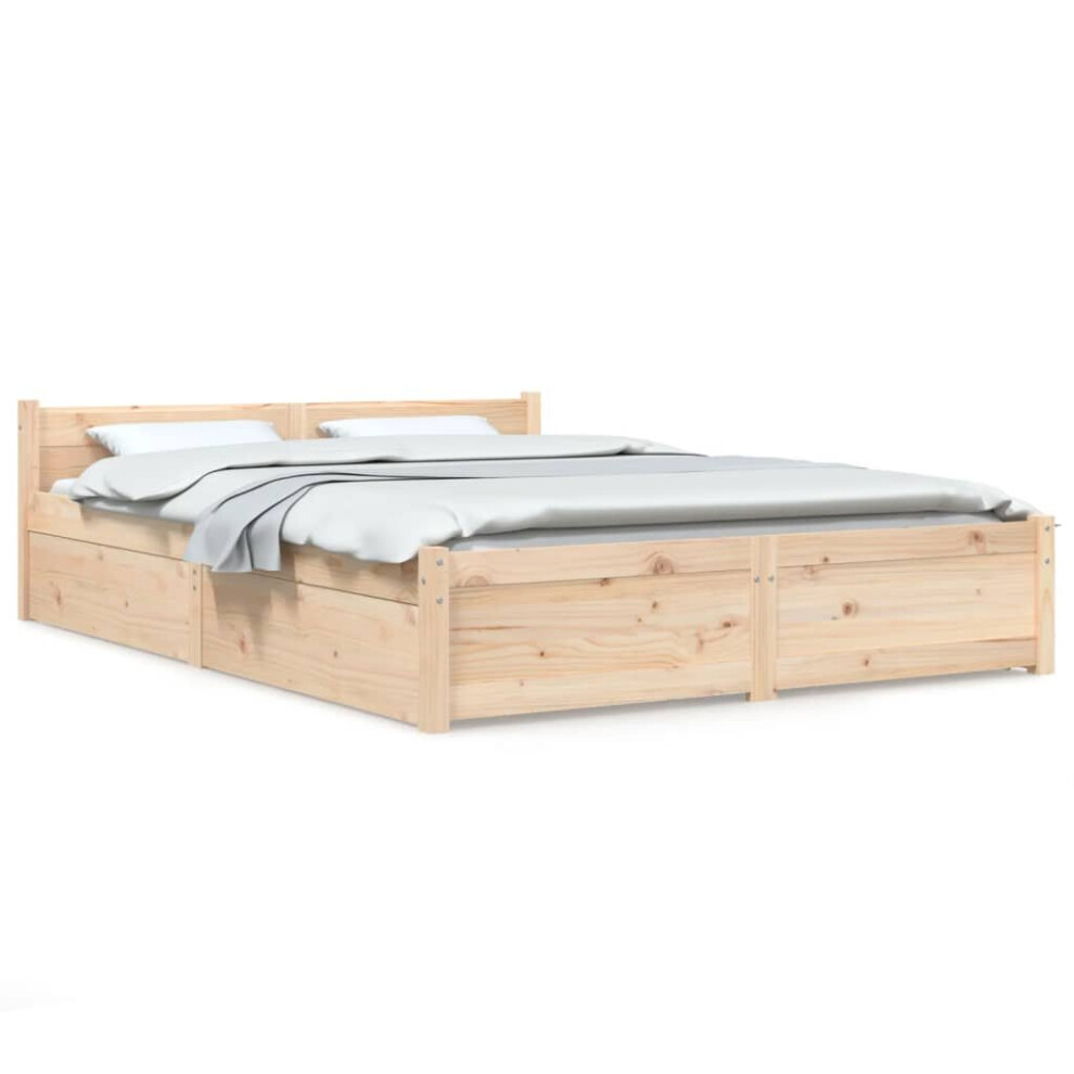 Vidaxl Brown (, 160 X 200 Cm) Bed Frame With Drawers Bedroom Bedstead Bed Base Multi Colours/Sizes