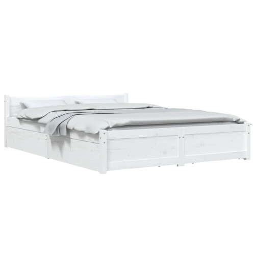 VidaXL (white, 150 x 200 cm) vidaXL Bed Frame with Drawers Bedroom Bedstead Bed Base Multi Colours/Sizes 2