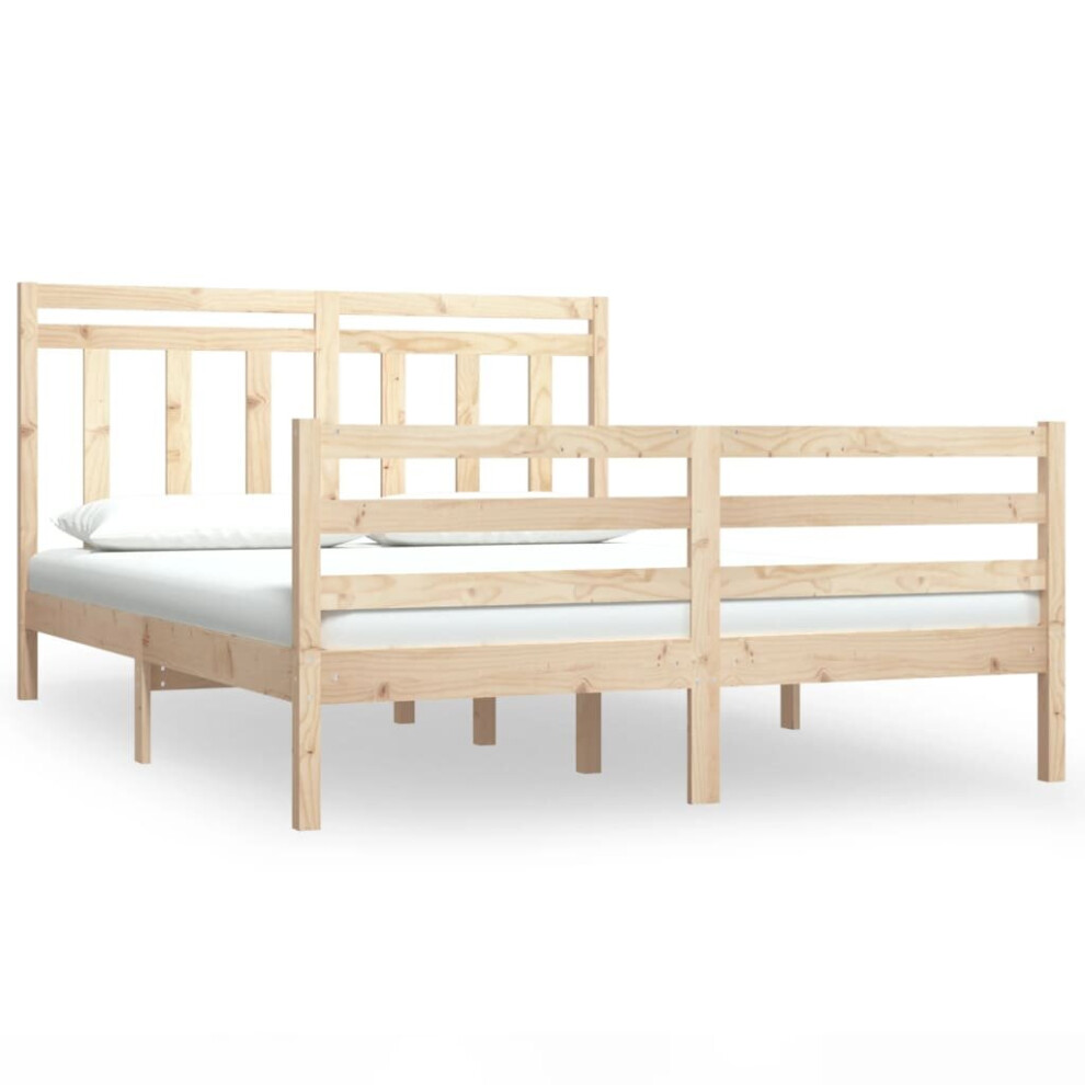 (brown, 135 x 190 cm) vidaXL Solid Wood Bed Frame Bedroom Bedstead Bed Base Multi Colours/Sizes