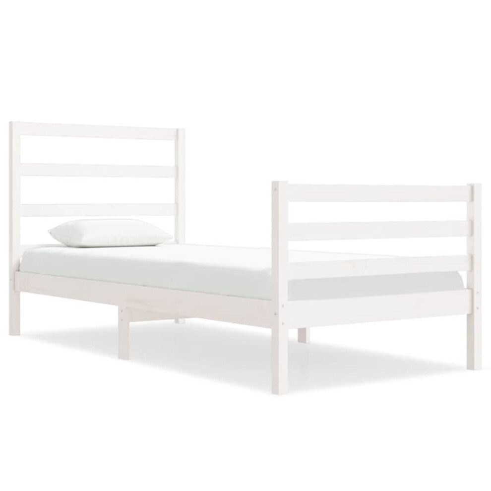 (white, 90 x 190 cm) vidaXL Solid Wood Pine Bed Frame Wooden Bedstead Bed Base Multi Colours/Sizes