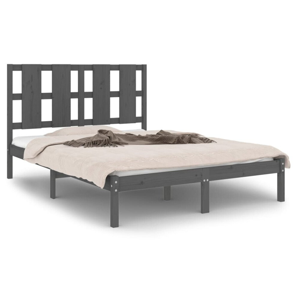 (grey, 120 x 200 cm) vidaXL Solid Wood Pine Bed Frame Wooden Bedstead Bed Base Multi Colours/Sizes