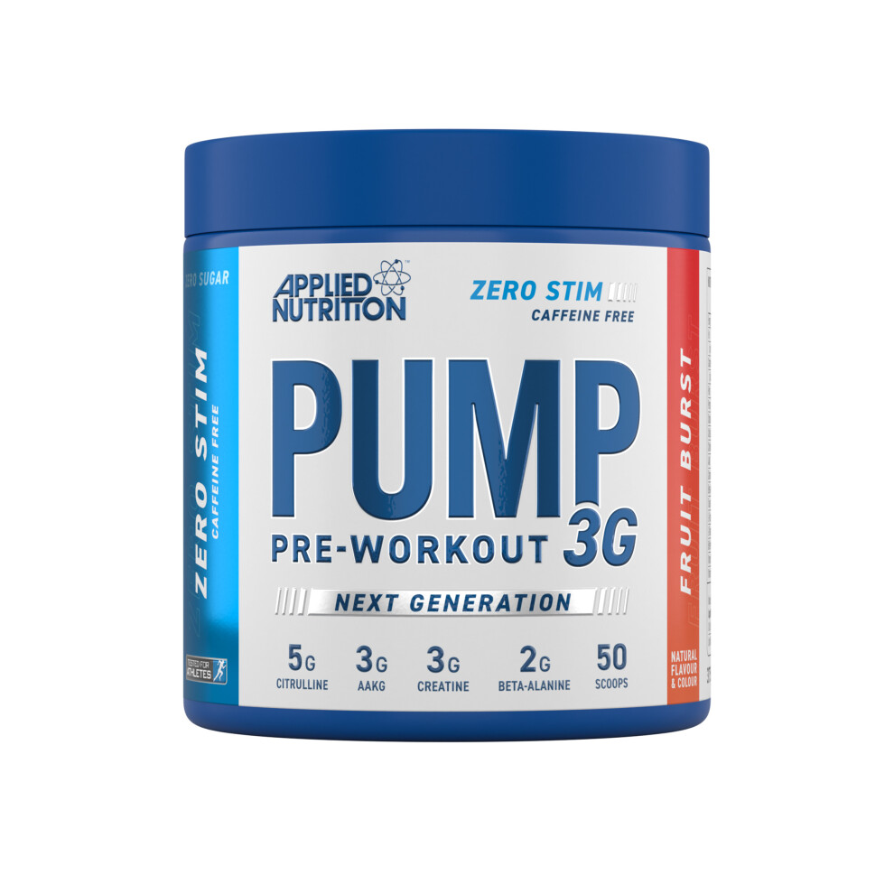 Applied Nutrition Pump 3G Pre Workout Zero Stimulant 375G - (Fruit Burst)