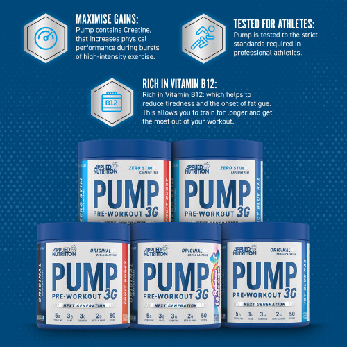 Applied Nutrition Pump 3G Pre Workout 375g - (Icy Blue Raz) 1