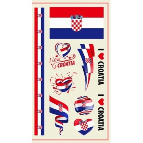 (Croatia) World Cup Temporary Tattoo's - 32 Countries - 2 Pack