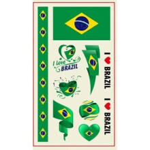 (Brazil) World Cup Temporary Tattoo's - 32 Countries - 2 Pack