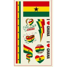 (Ghana) World Cup Temporary Tattoo's - 32 Countries - 2 Pack