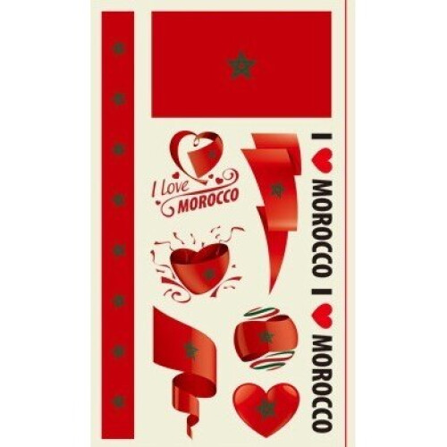 (Morocco) World Cup Temporary Tattoo's - 32 Countries - 2 Pack