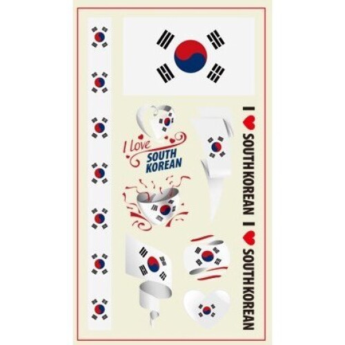 (South Korea) World Cup Temporary Tattoo's - 32 Countries - 2 Pack