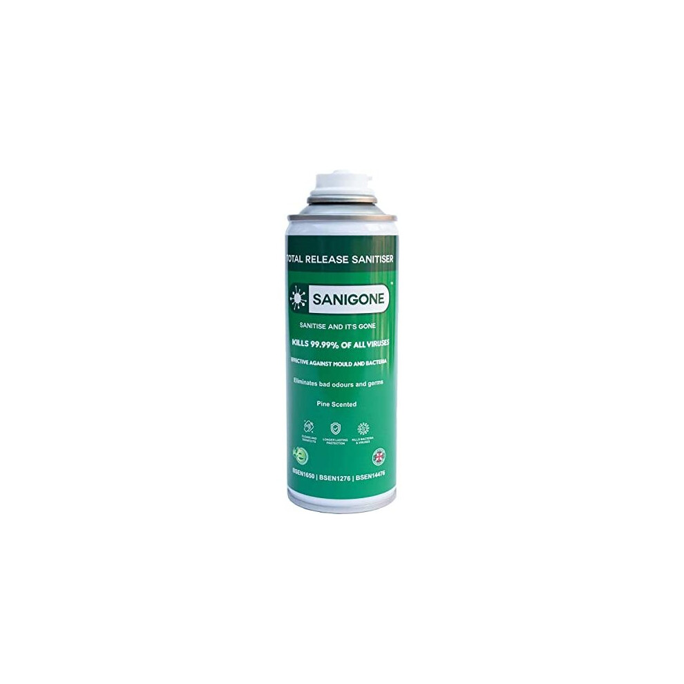 Sanigone Total Release Room Fogger - Disinfectant Sanitising 200Ml Spray Can | Eliminate 99.99% Of Viruses & Bacteria | Effective Against Mould, Bad