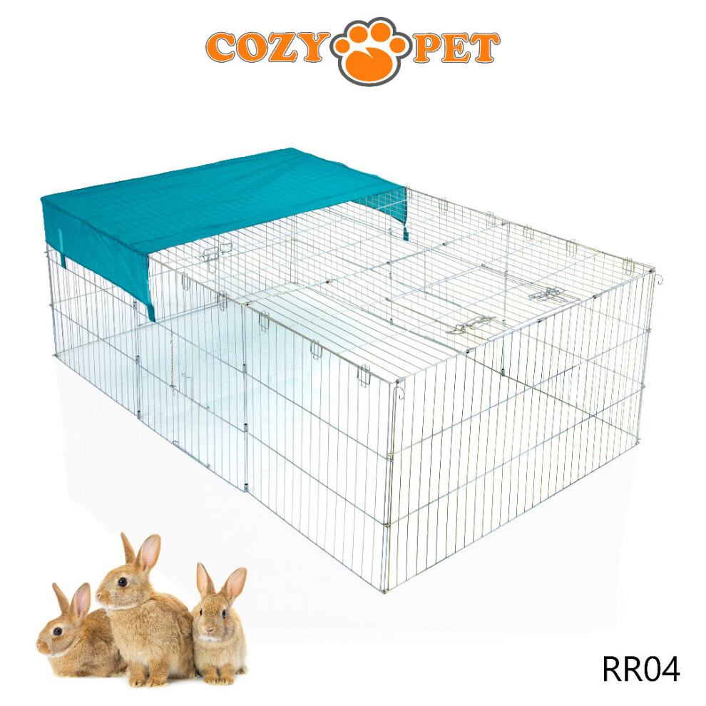 Rabbit Run Cozy Pet Galvanised for Outdoor Use Guinea Pig Playpen Hutch RR04