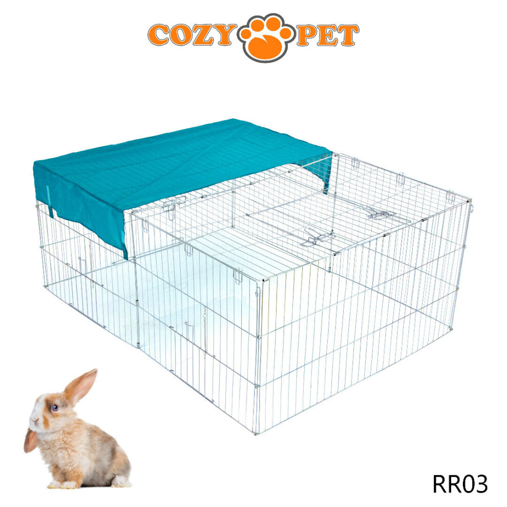 Rabbit Run Cozy Pet Galvanised for Outdoor Use Guinea Pig Playpen Hutch RR03