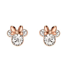 Minnie Mouse Stone Set Silver and Rose Gold Earrings EF00469PAPRL.PH, one size