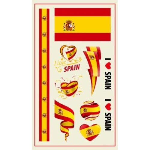 (Spain) World Cup Temporary Tattoo's - 32 Countries - 2 Pack