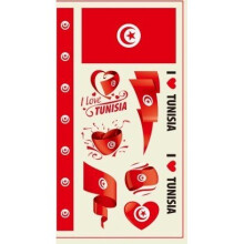 (Tunisia) World Cup Temporary Tattoo's - 32 Countries - 2 Pack