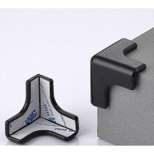 (Black) 12 Pack Baby Proof Corners Transparent Anti-collision Angle Table Desk Protector