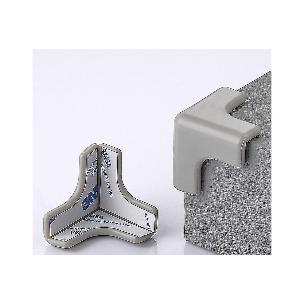 (Grey) 12 Pack Baby Proof Corners Transparent Anti-collision Angle Table Desk Protector