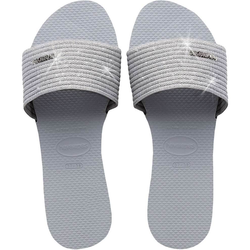 (6/7UK UK, Grey) Havaianas Womens You Malta Summer Beach Sandals Flip Flop Slides Sliders - Grey