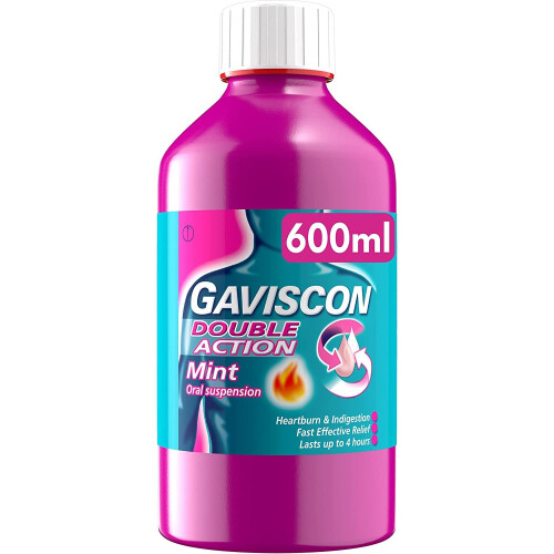 Gaviscon Double Action Liquid Heartburn & Indigestion Relief Mint Flavour, 600ml