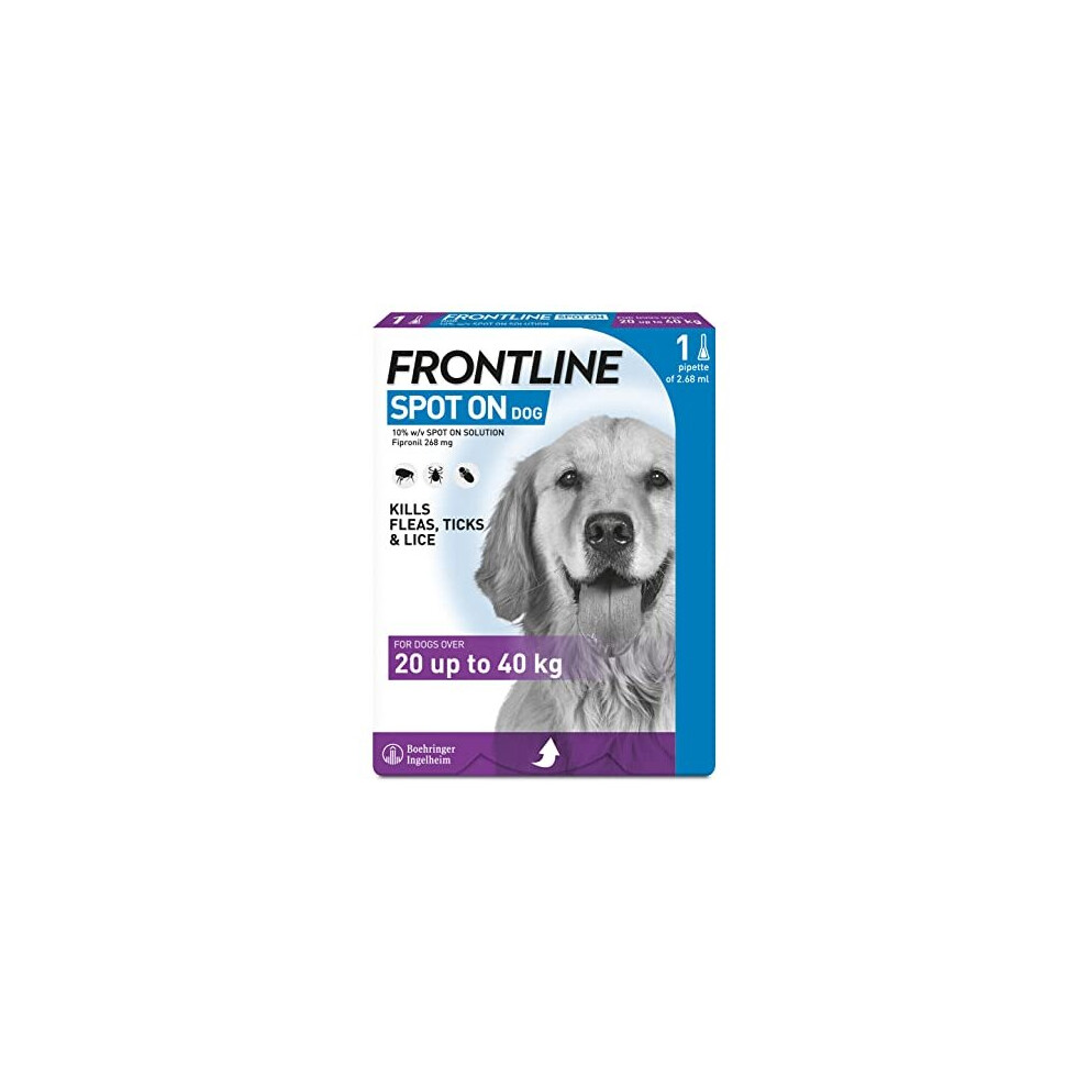 Frontline Spot On Flea Treatment For Dogs 20-40kg, 1 pipettes Flea And Tick Treatment For Dogs, Frontline Flea Treatment For Dogs, Frontline Spot On