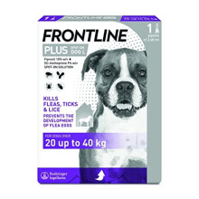 Frontline Plus For Dogs 20 to 40kg - 1 Pipette, Flea And Tick Treatment For Dogs, Frontline Flea Treatment For Dogs, Frontline Spot On For Dogs,