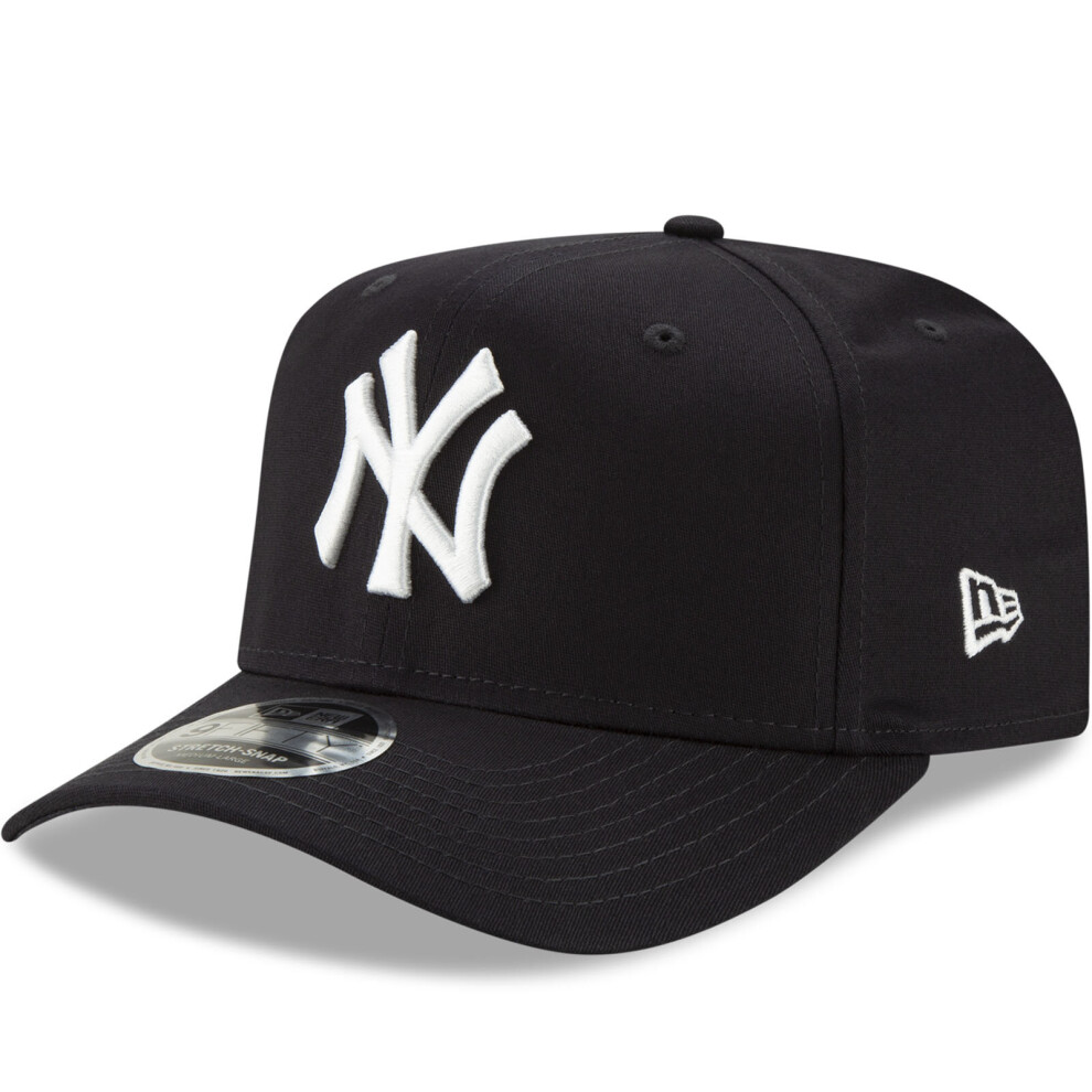 (SM, Navy) New Era New York Yankees 9FIFTY Stretch Snap Adjustable Baseball Cap Hat - Navy