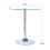 Living And Home Small Round Clear Glass Top Dining Table with Pedestal Base 3