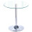 Living And Home Small Round Clear Glass Top Dining Table with Pedestal Base 4