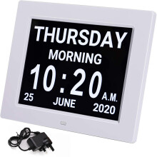 Digital Alarm Clock Calendar Day Date Clock 7 Inch Large Clear Display Christmas Gift