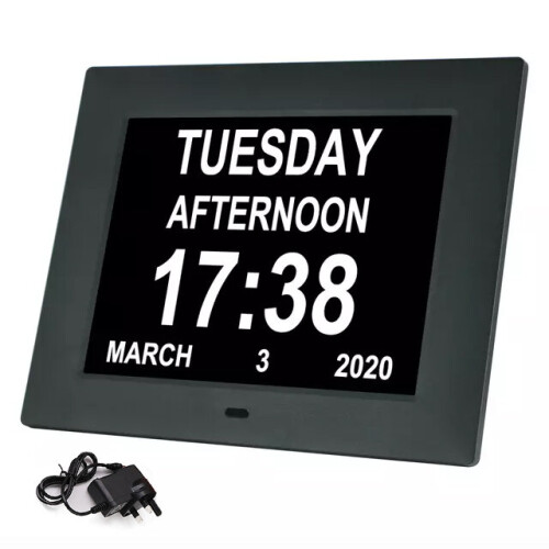 8'' Digital Day Clock LED Calendar Dementia Alarm Clock Xmas Gifts