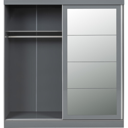Seconique Nevada 2 Door Sliding Wardrobe Grey Gloss 2