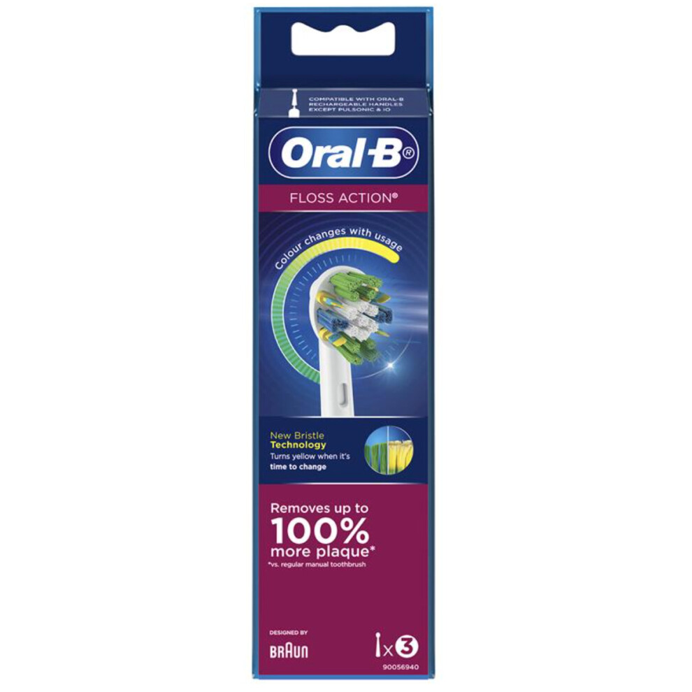 Oral B - Floss Action Brush Head with CleanMaximiser - 3 Counts