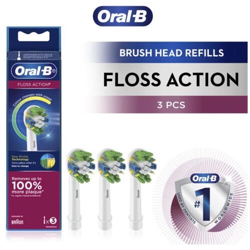 Oral-B Oral B - Floss Action Brush Head with CleanMaximiser - 3 Counts 2